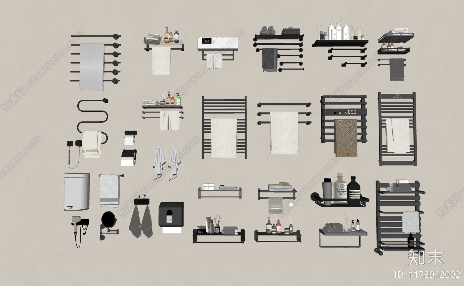 毛巾架SU模型下载【ID:1173942002】