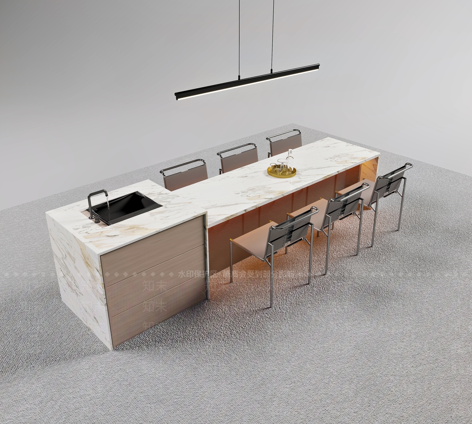现代轻奢吧台3D模型下载【ID:1173945106】