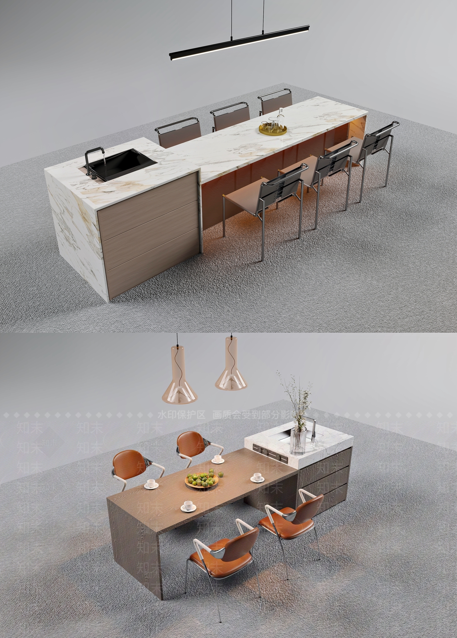 现代轻奢吧台3D模型下载【ID:1173945106】
