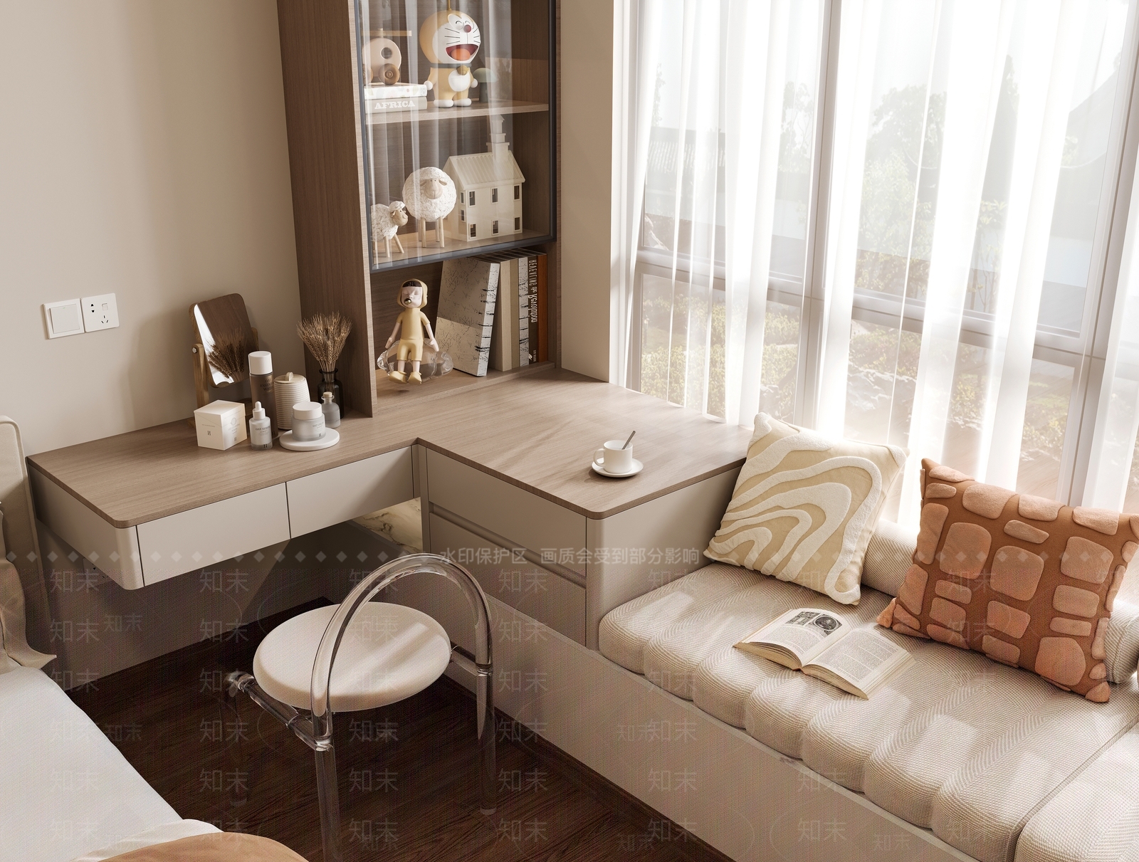 现代飘窗柜3D模型下载【ID:1173946485】