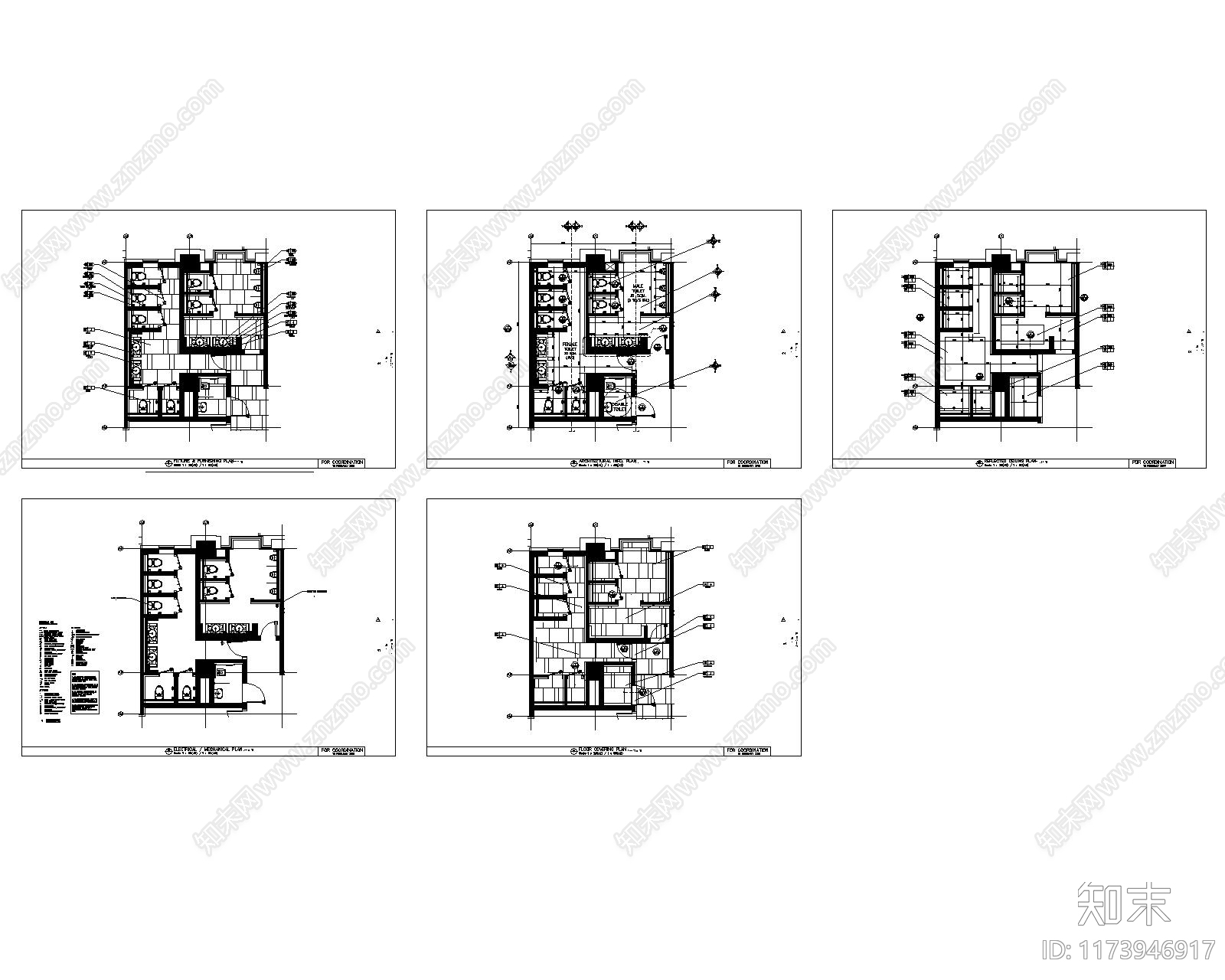 现代卫生间施工图下载【ID:1173946917】