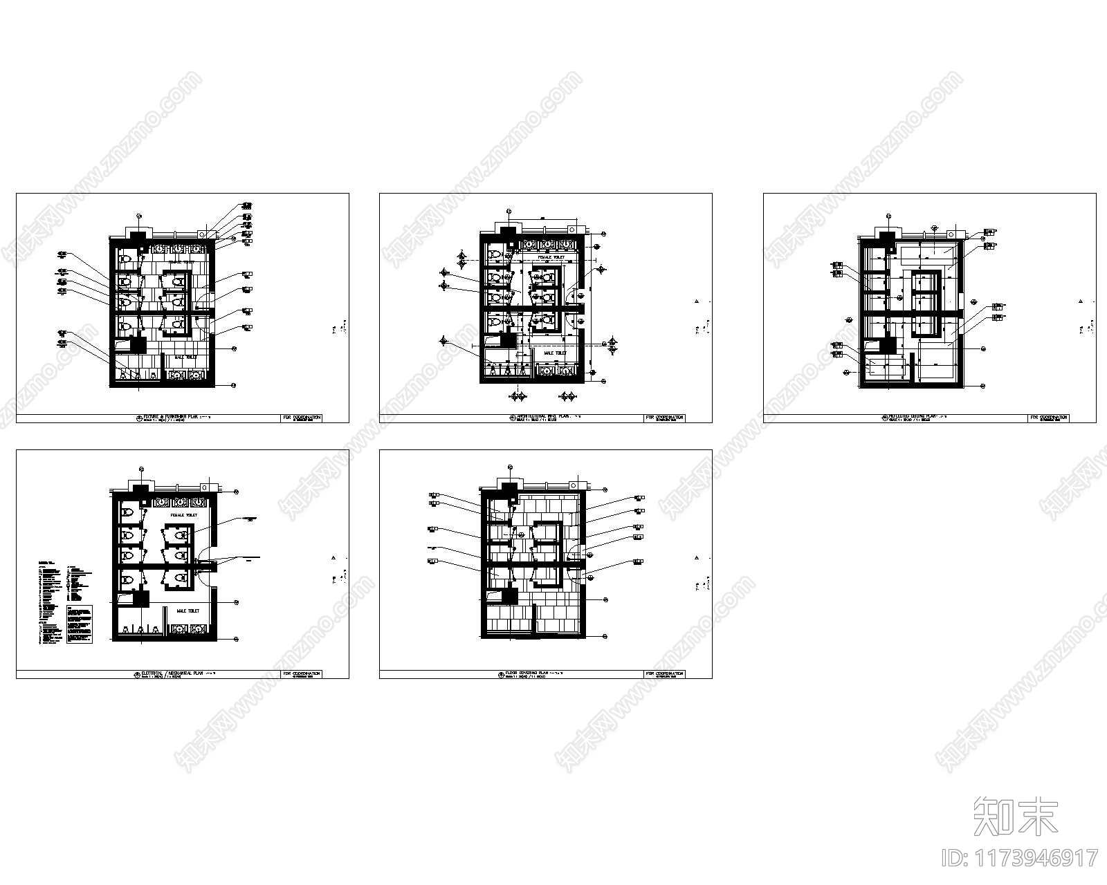 现代卫生间施工图下载【ID:1173946917】