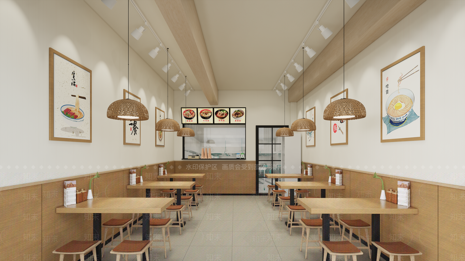 现代日式小吃快餐店SU模型下载【ID:1173949228】