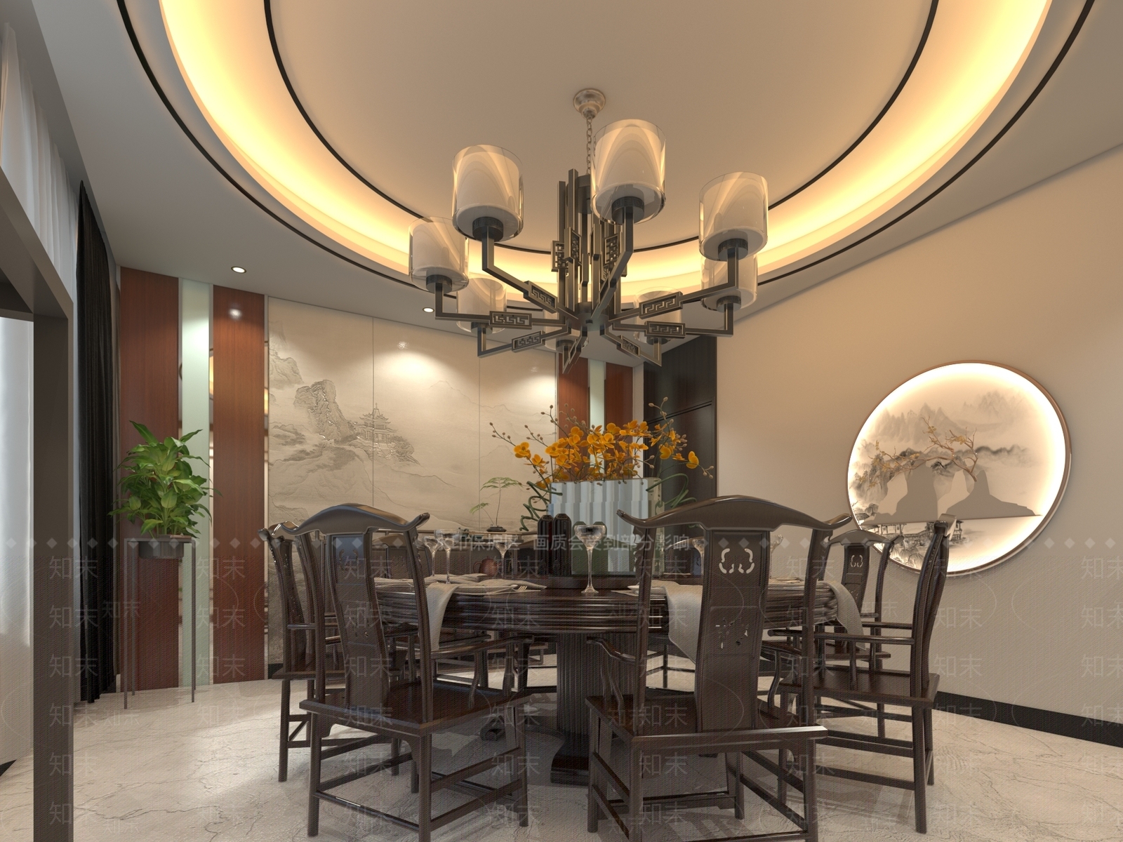 新中式现代包厢3D模型下载【ID:1173950510】