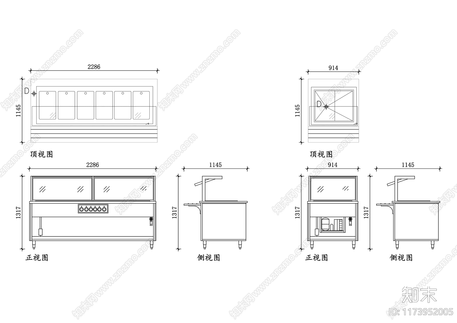 现代蛋糕店cad施工图下载【ID:1173952005】