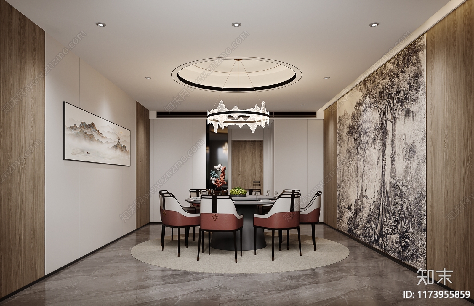 新中式包厢3D模型下载【ID:1173955859】