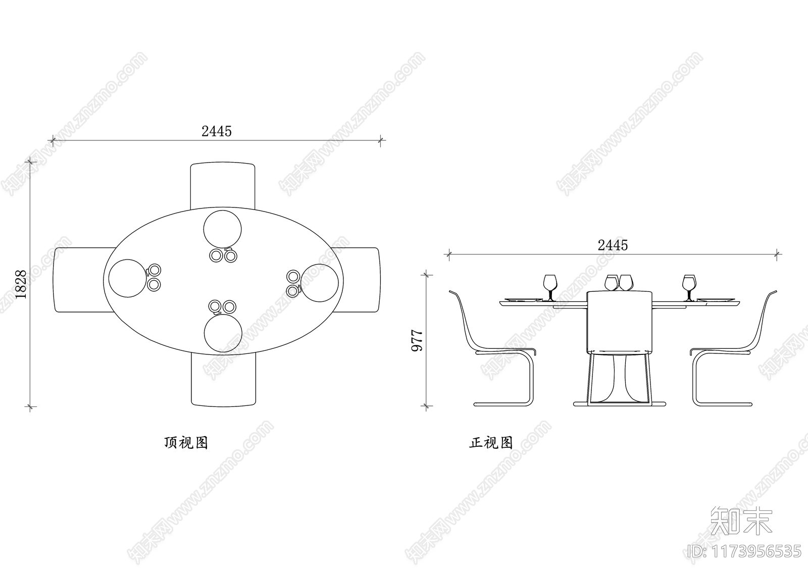 现代桌椅施工图下载【ID:1173956535】