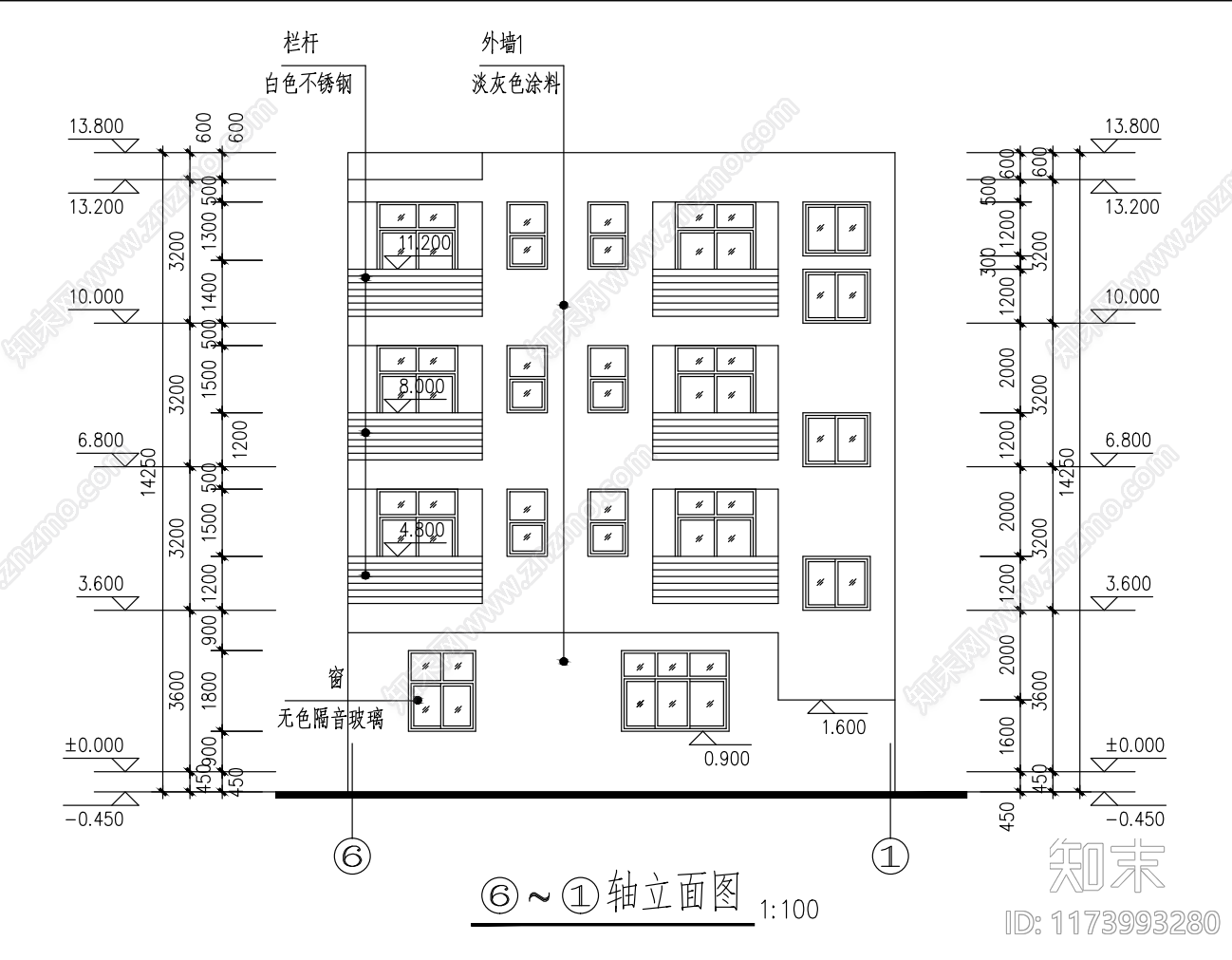 现代别墅建筑cad施工图下载【ID:1173993280】