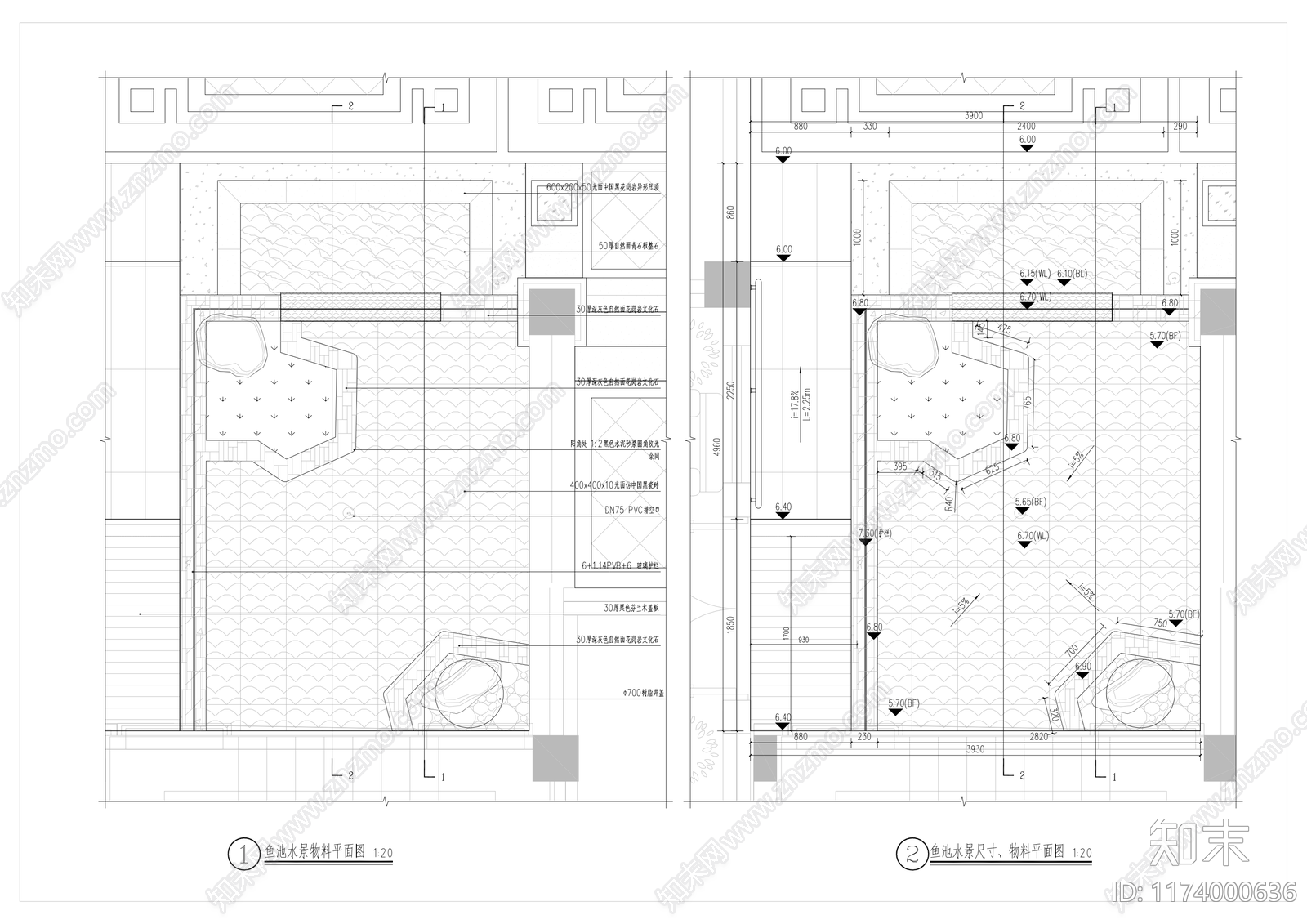 现代庭院cad施工图下载【ID:1174000636】