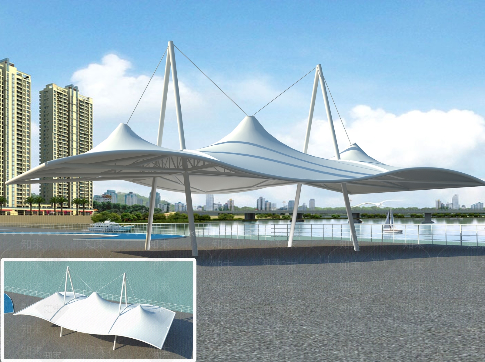 现代工业广场景观3D模型下载【ID:1174024723】