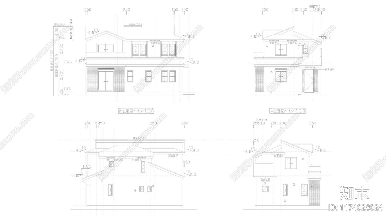 现代别墅建筑cad施工图下载【ID:1174028024】