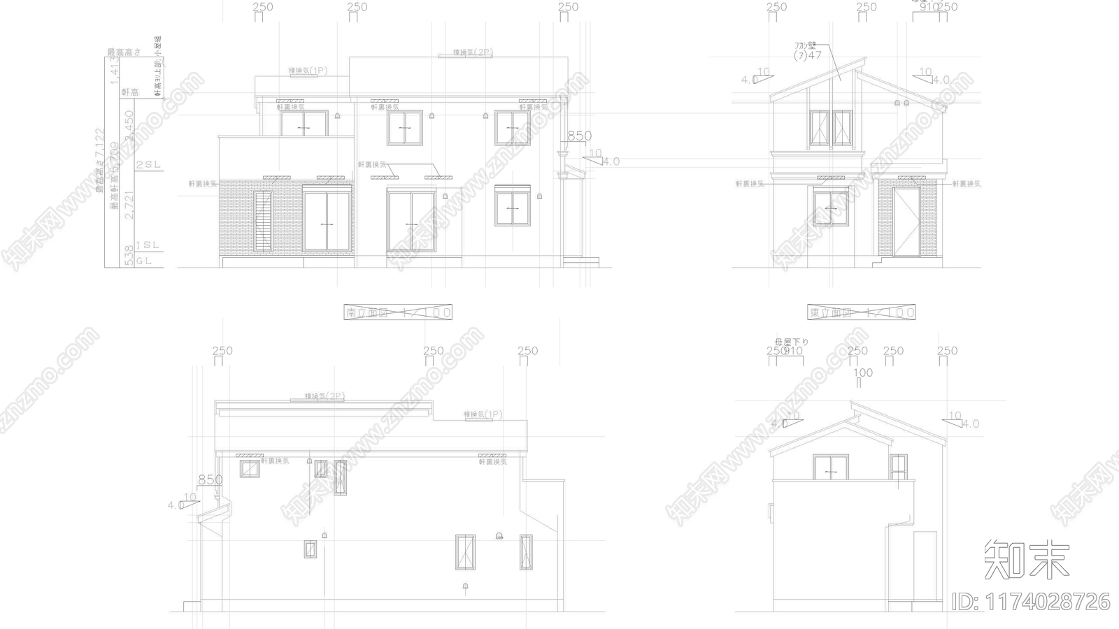 现代别墅建筑cad施工图下载【ID:1174028726】