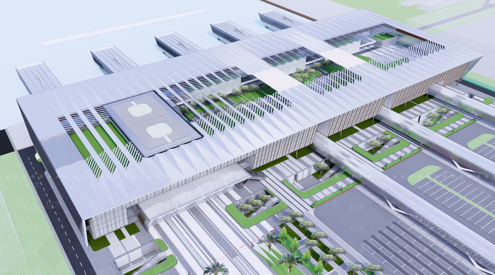 现代商场建筑SU模型下载【ID:1174030022】
