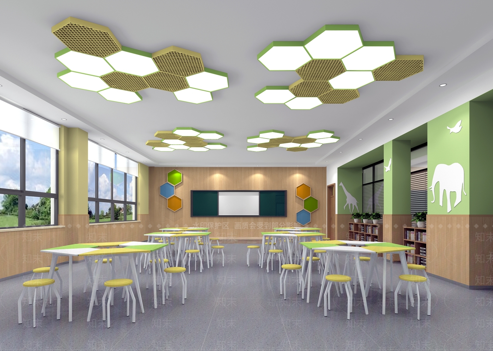 现代教室3D模型下载【ID:1174033877】