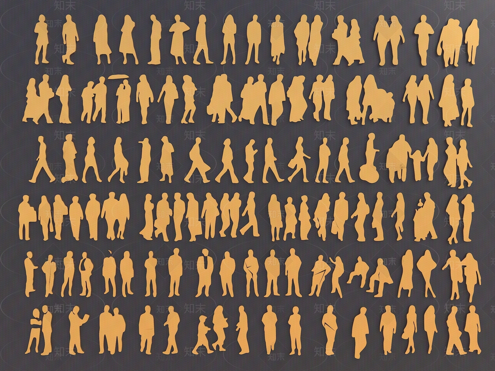 现代剪影贴图下载【ID:1174036857】