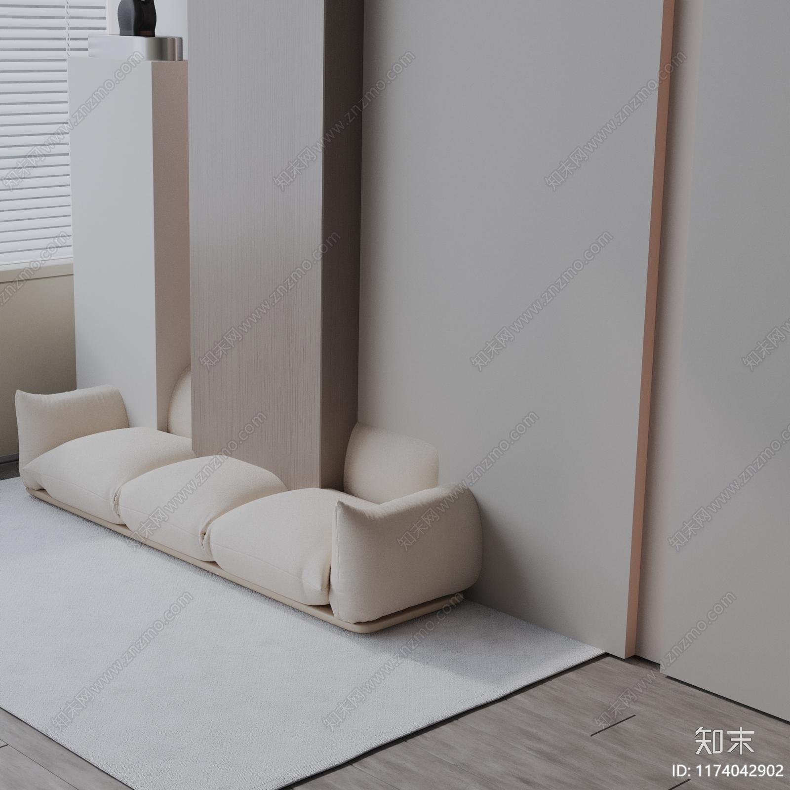 现代三人沙发3D模型下载【ID:1174042902】