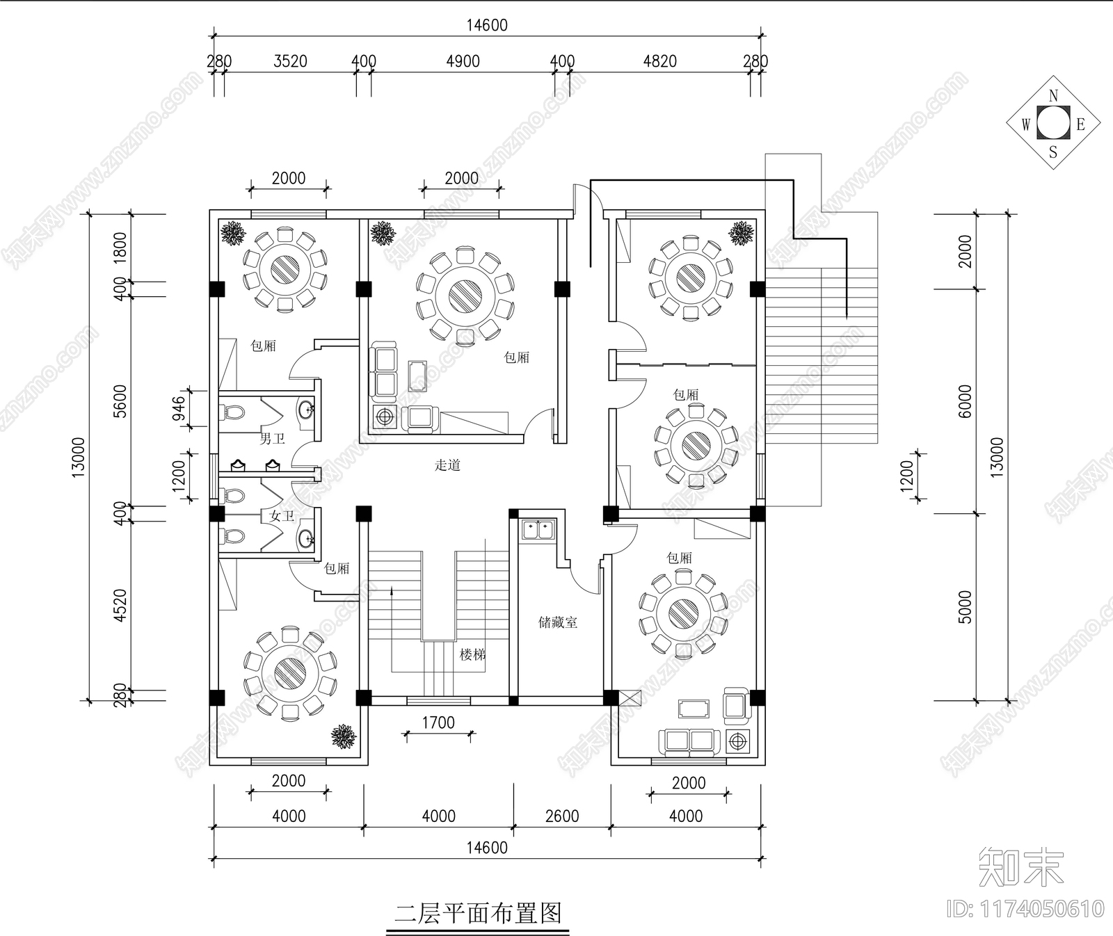 新中式火锅店cad施工图下载【ID:1174050610】