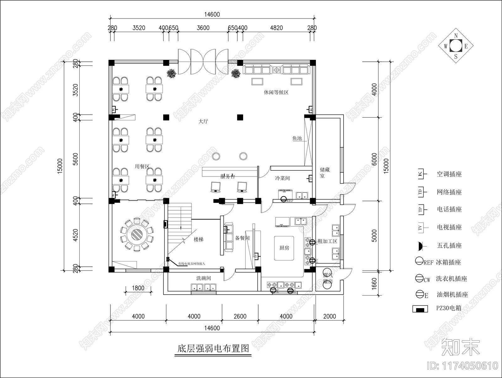 新中式火锅店cad施工图下载【ID:1174050610】