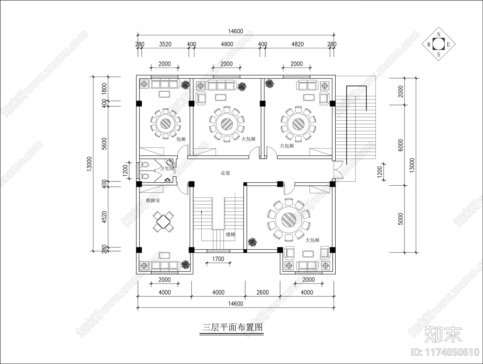 新中式火锅店cad施工图下载【ID:1174050610】