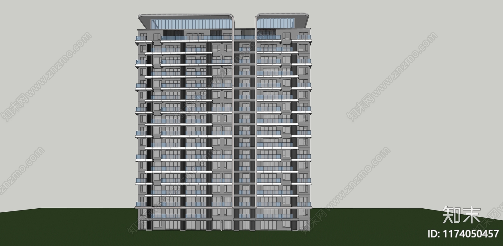 现代轻奢高层住宅SU模型下载【ID:1174050457】