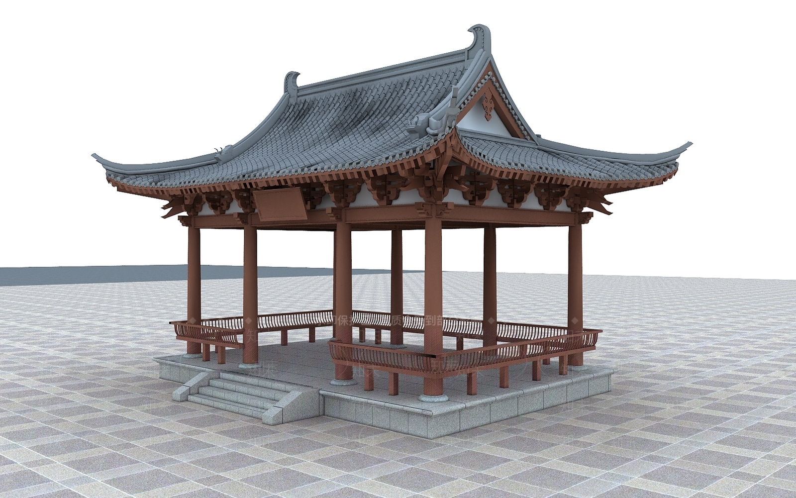 现代古建3D模型下载【ID:1174051887】