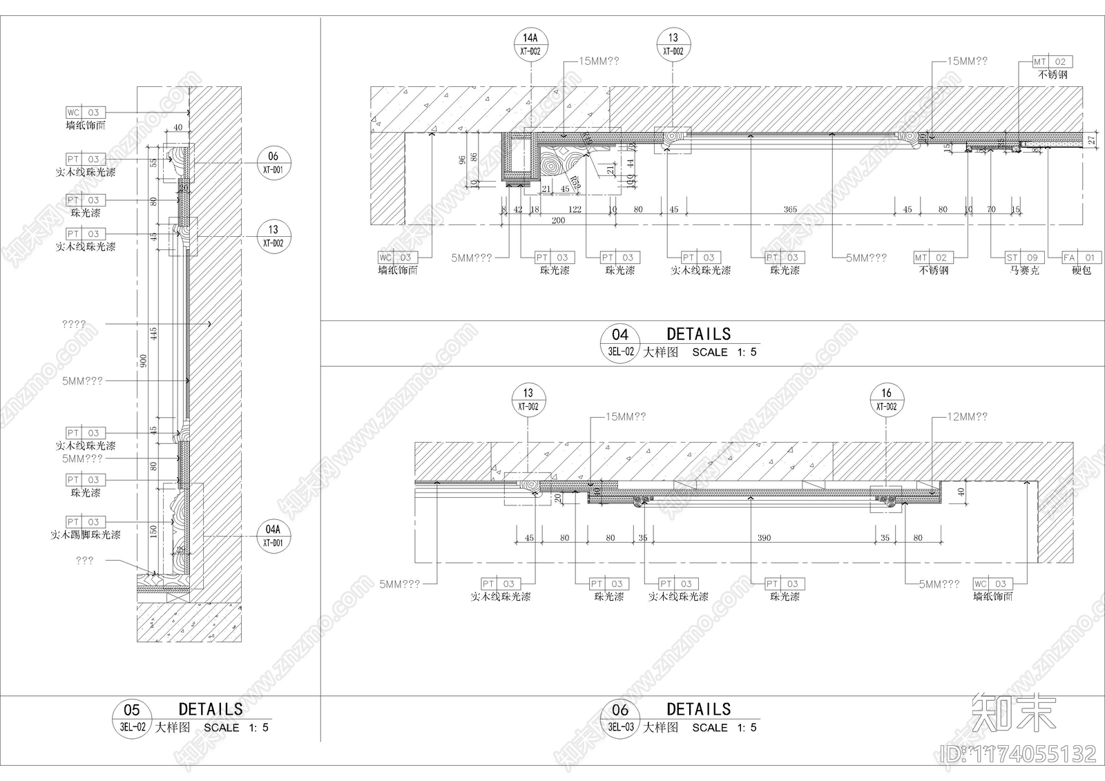 现代卧室cad施工图下载【ID:1174055132】