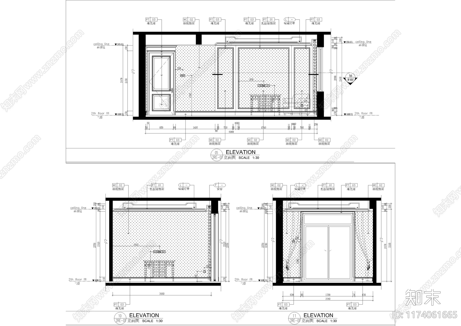 现代卧室cad施工图下载【ID:1174061665】