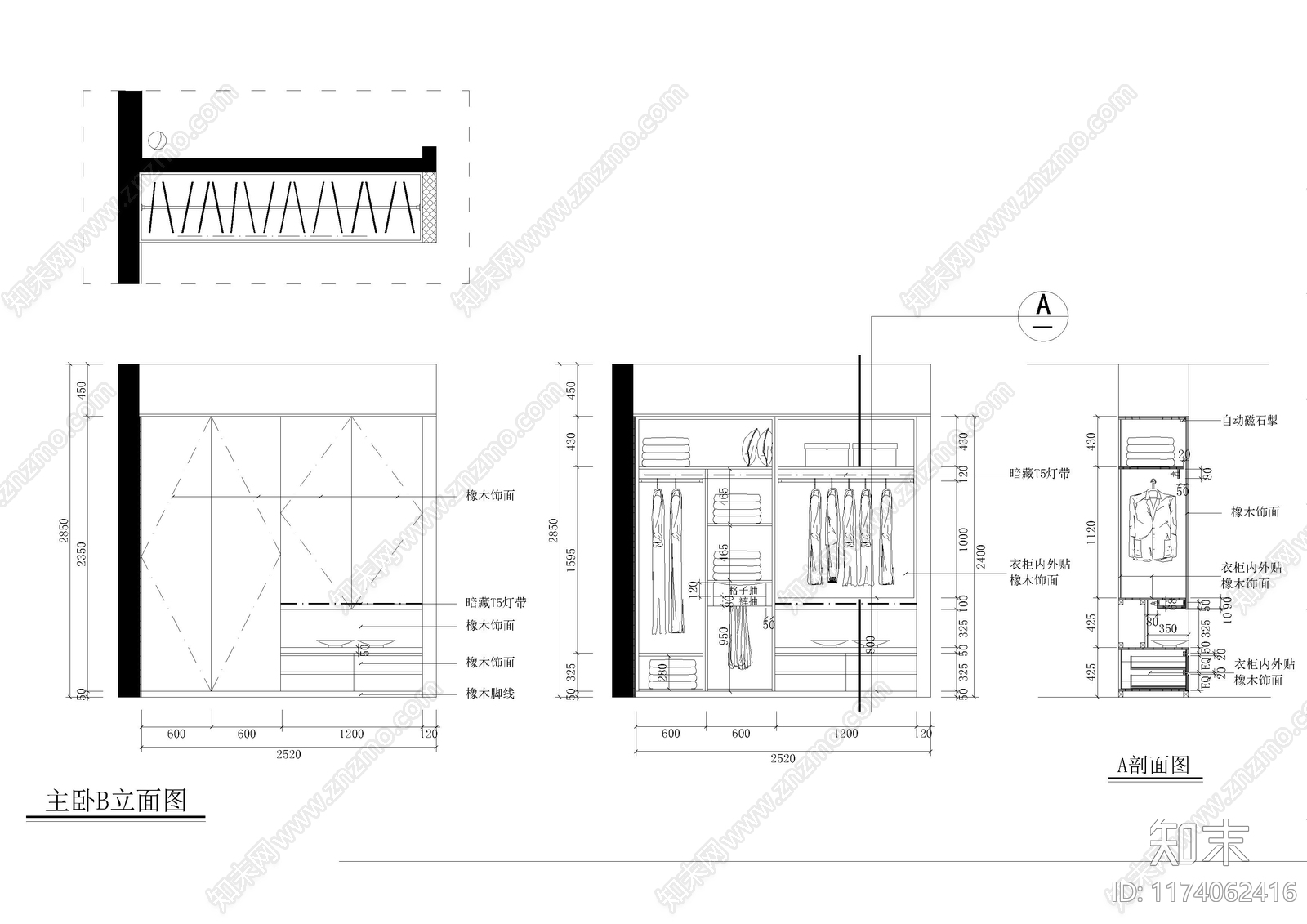 现代卧室施工图下载【ID:1174062416】