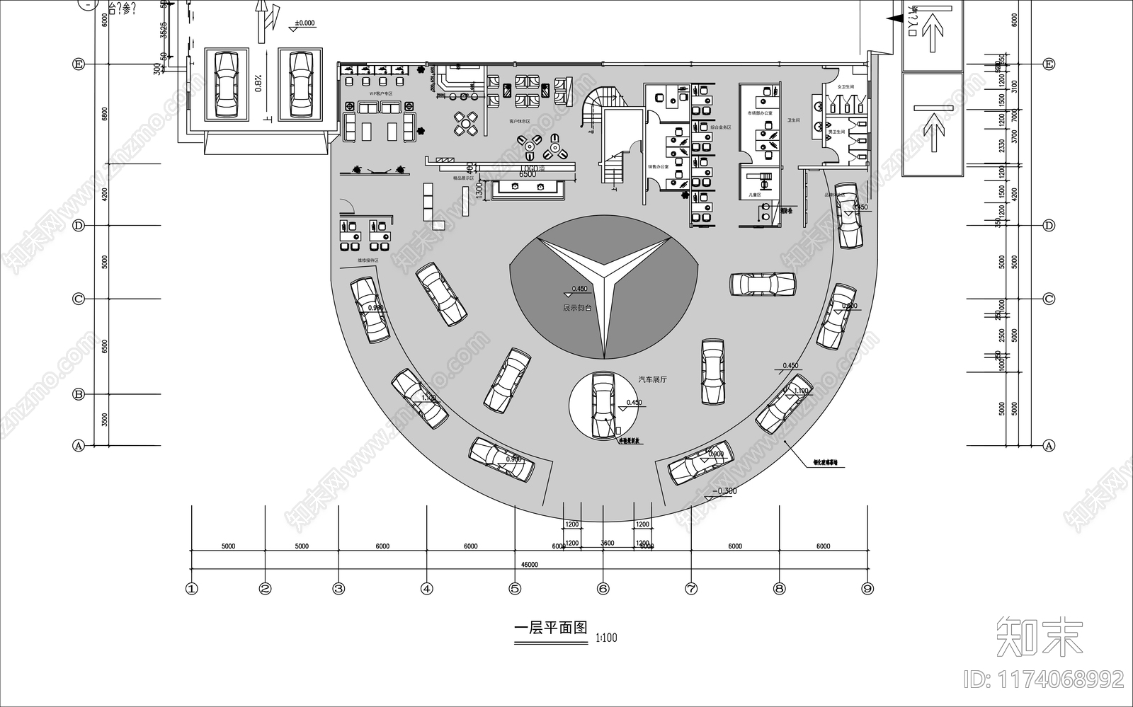 现代4s店施工图下载【ID:1174068992】