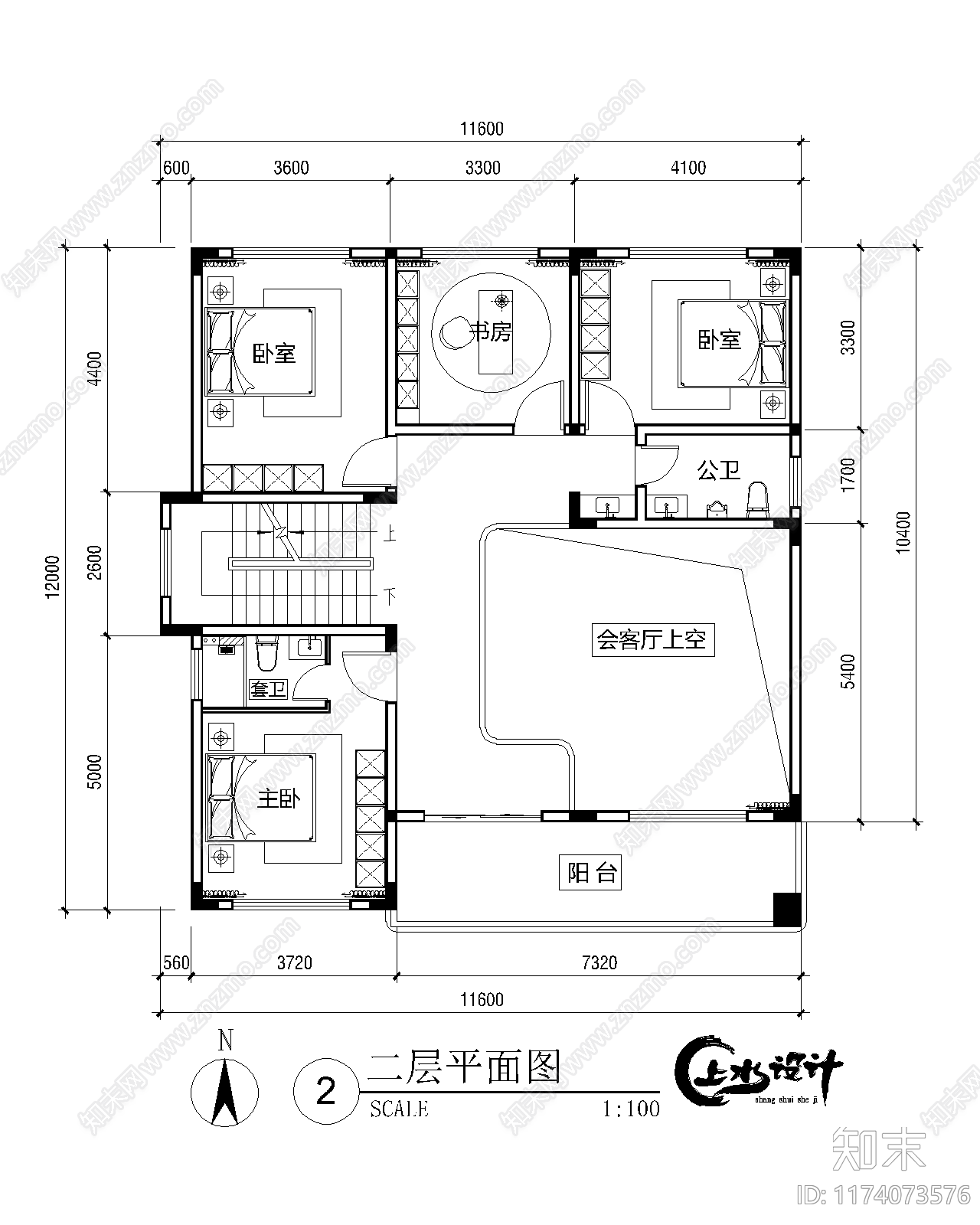 现代中式别墅建筑施工图下载【ID:1174073576】