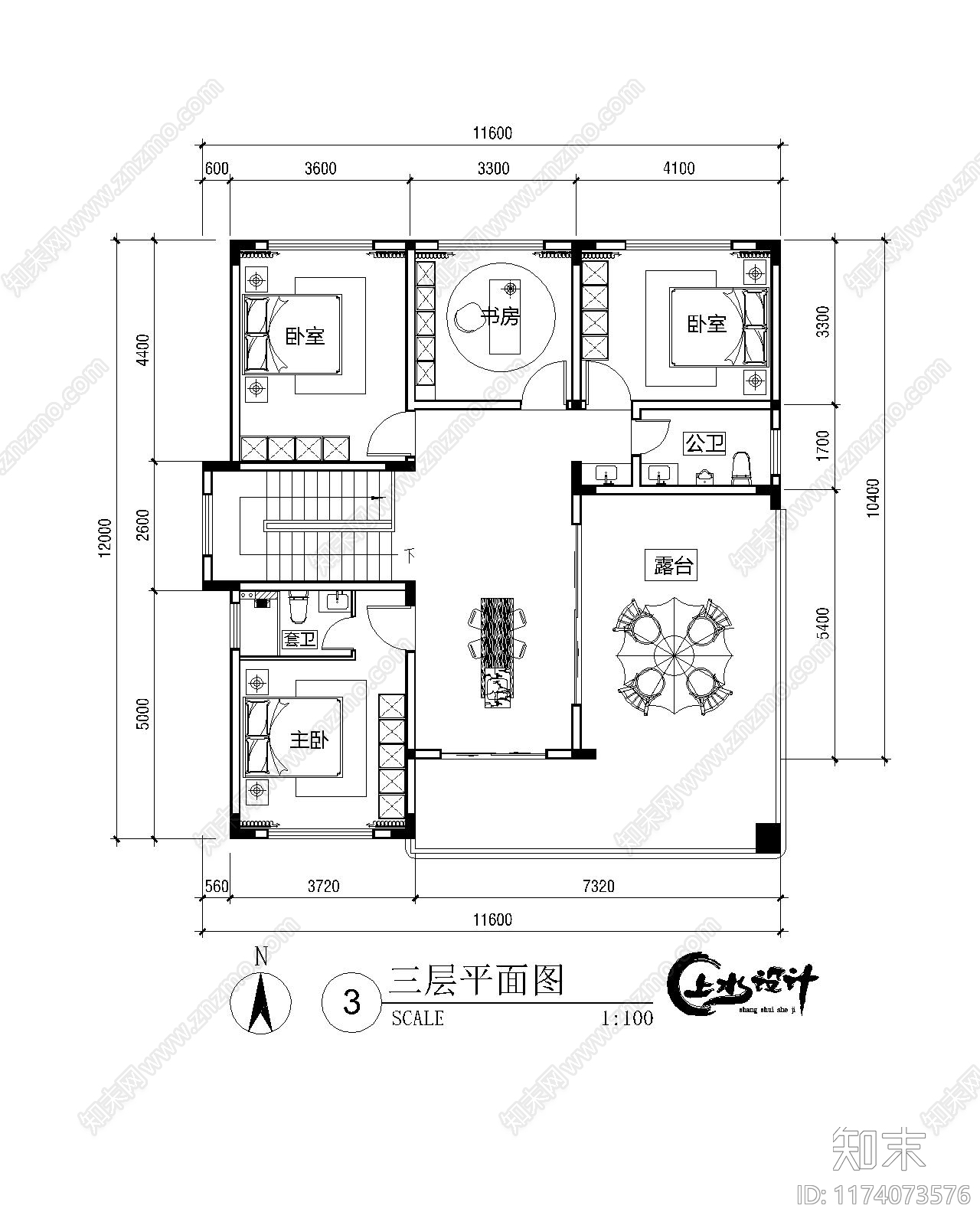 现代中式别墅建筑施工图下载【ID:1174073576】