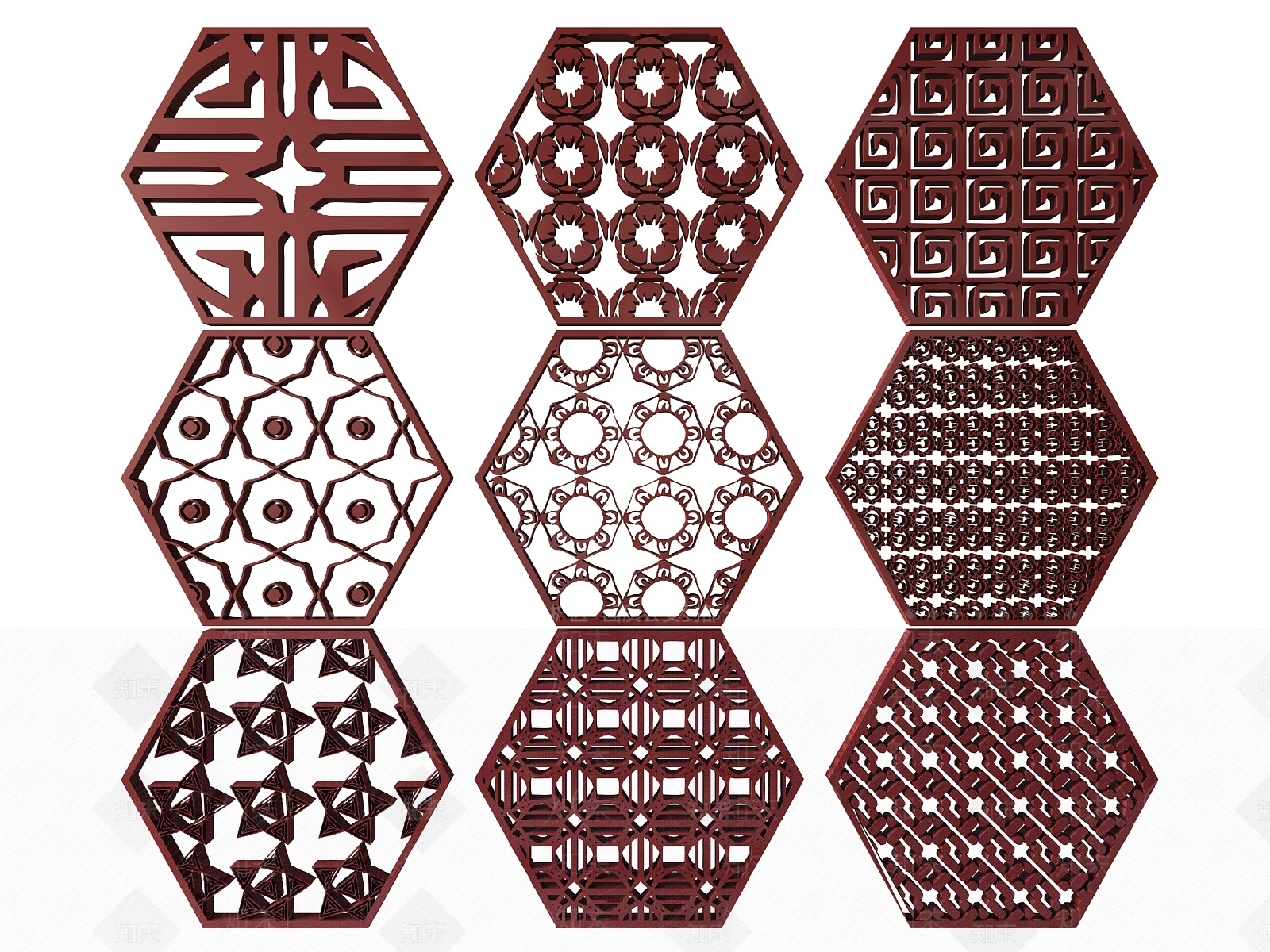 新中式雕花3D模型下载【ID:1174084987】