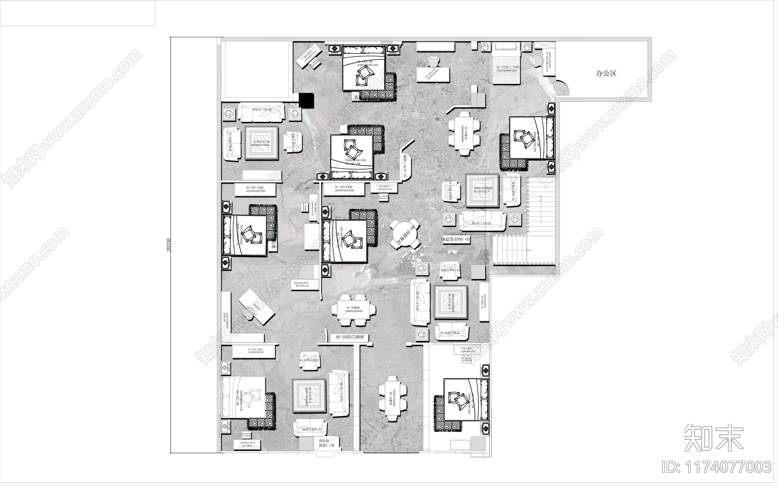 现代商场施工图下载【ID:1174077003】