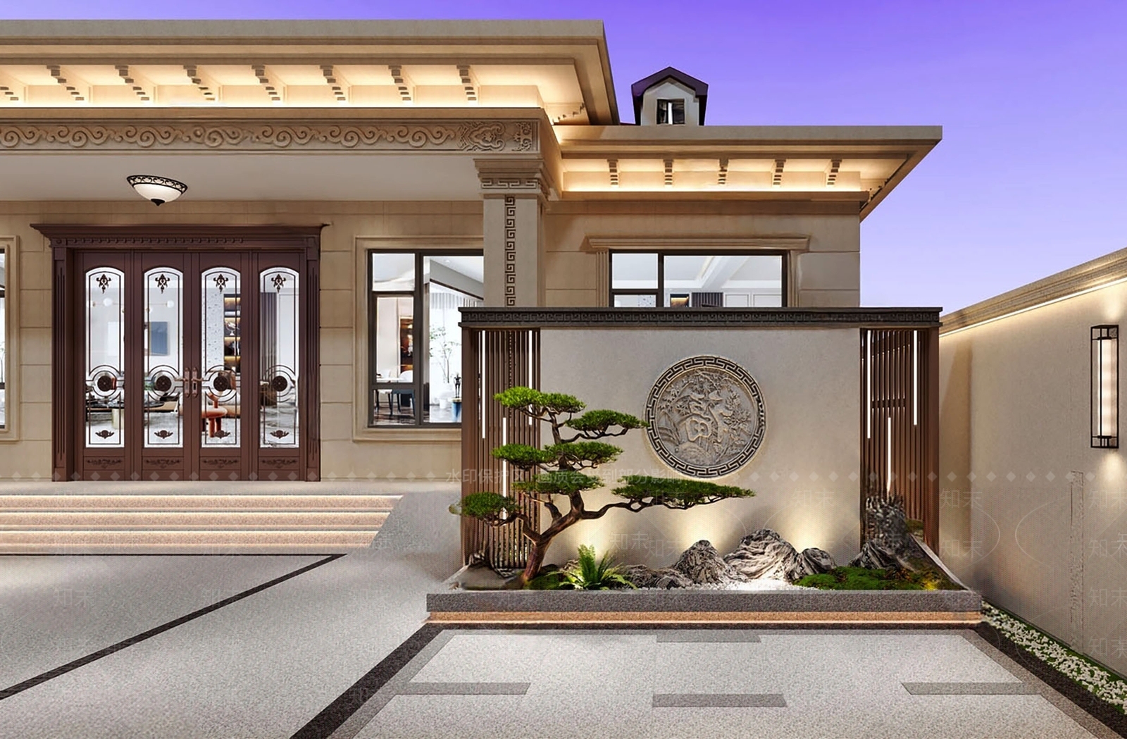 新中式乡村庭院SU模型下载【ID:1174078633】