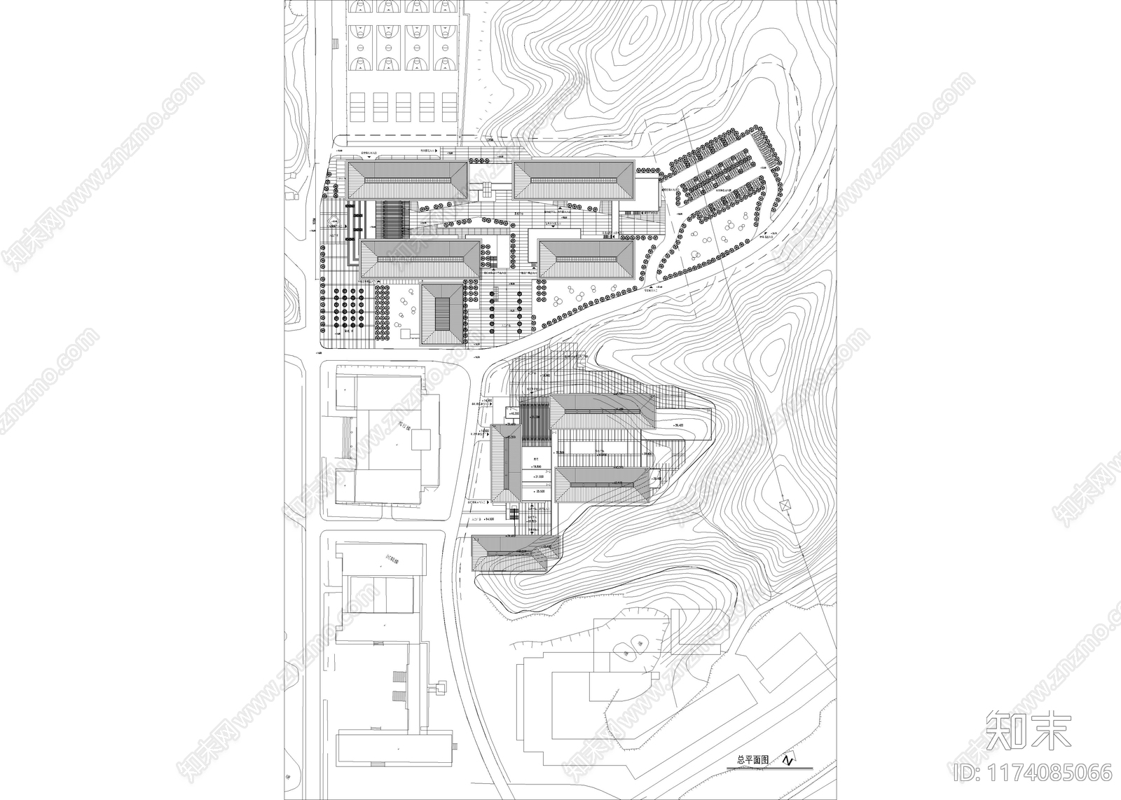 现代校园景观cad施工图下载【ID:1174085066】