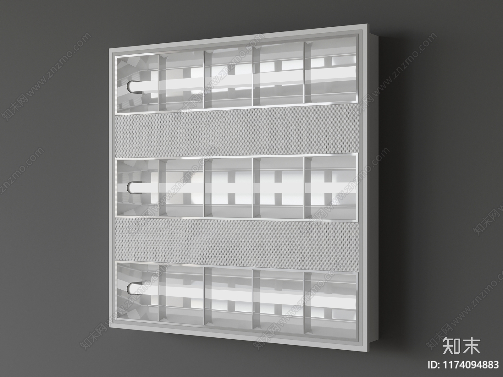 现代格栅灯3D模型下载【ID:1174094883】