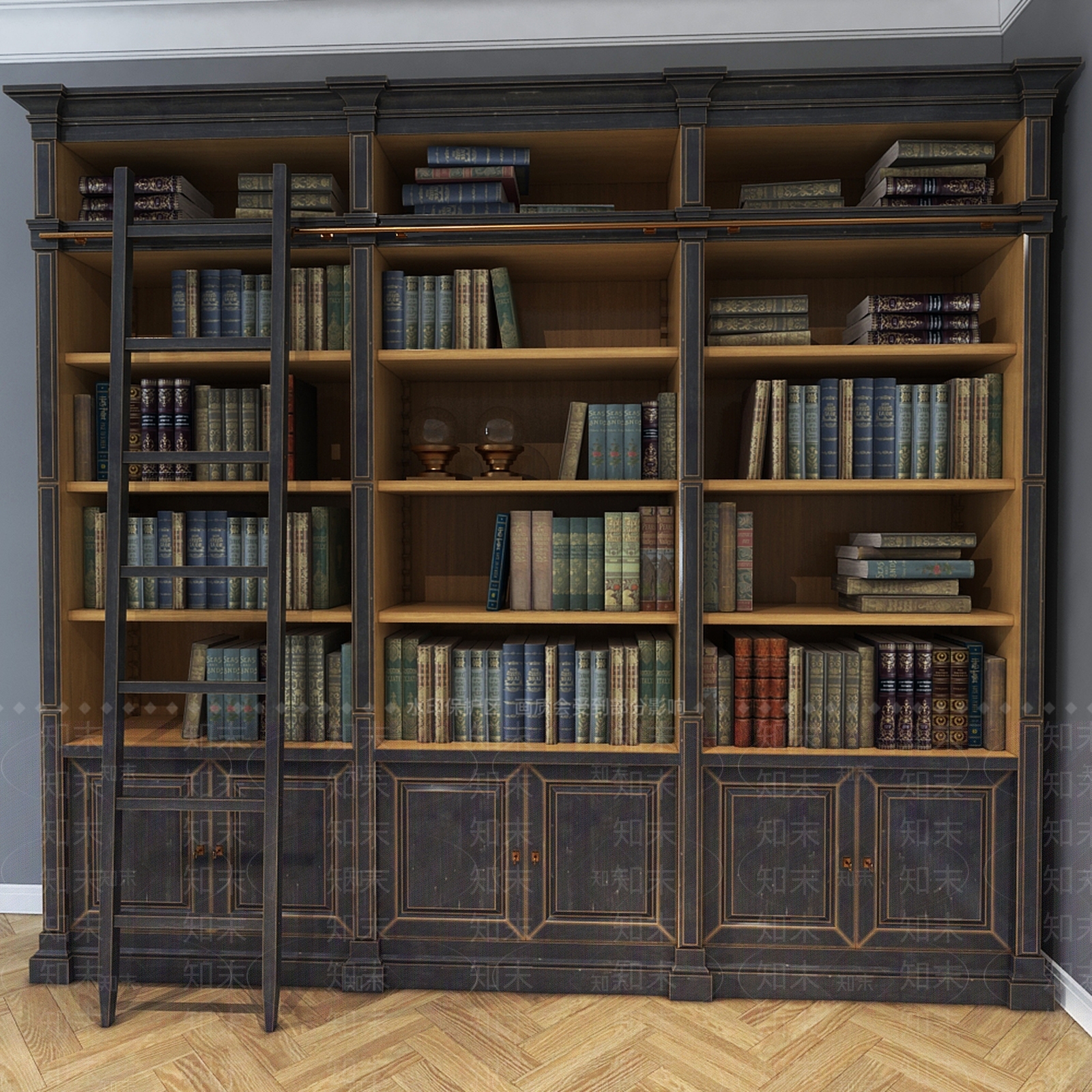 中古复古书架3D模型下载【ID:1174096768】
