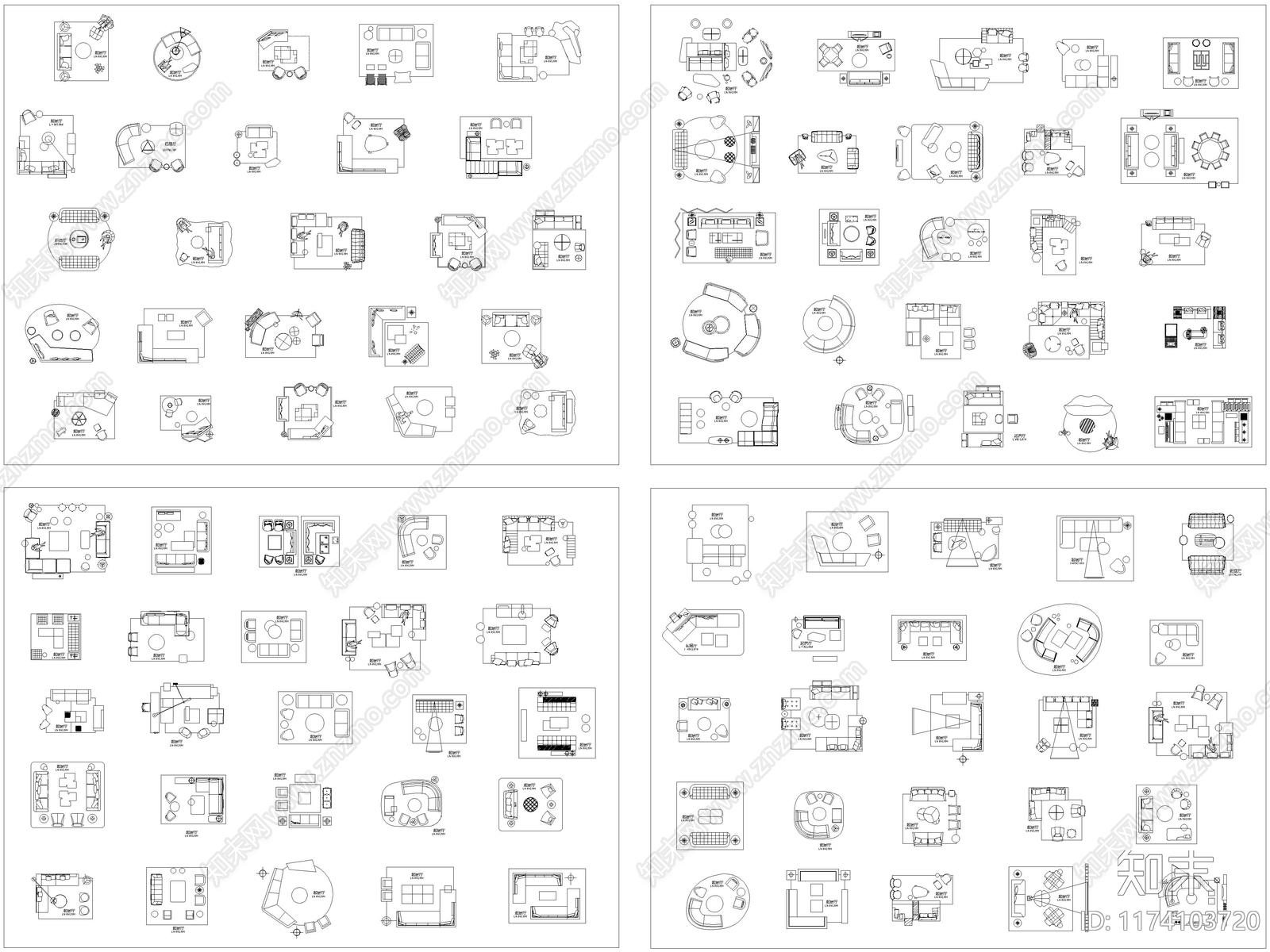 2024年全网爆款网红家装室内家具CAD图库施工图下载【ID:1174103720】