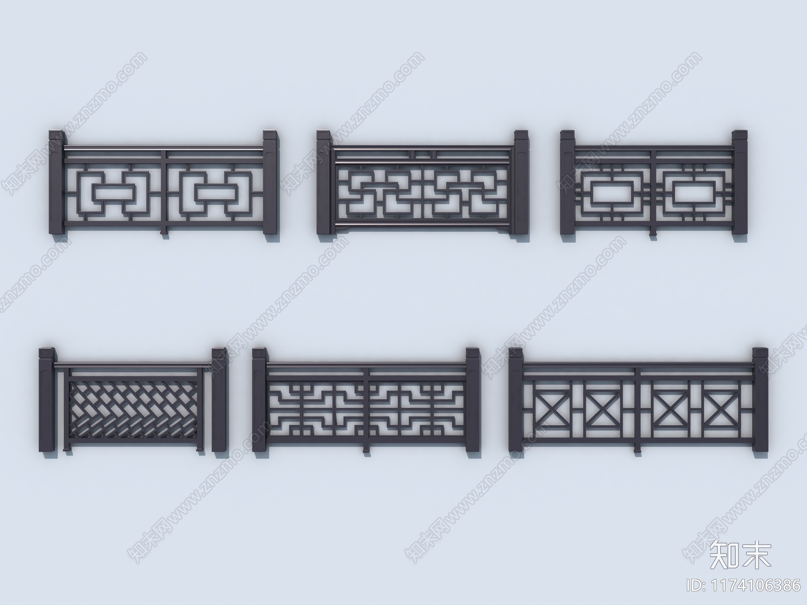 新中式围栏护栏SU模型下载【ID:1174106386】