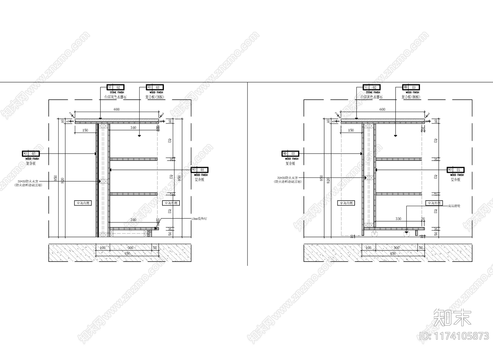 现代家具节点详图cad施工图下载【ID:1174105873】