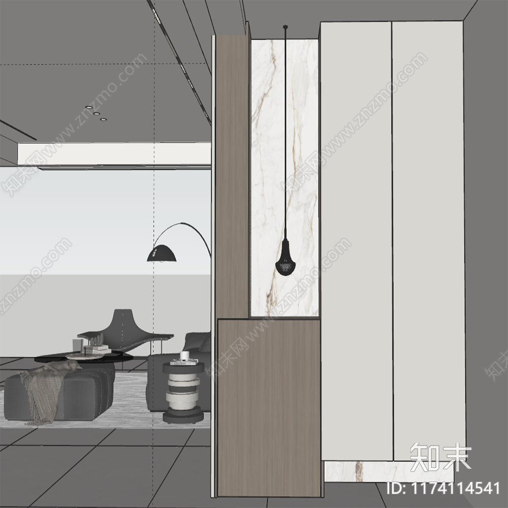 现代玄关SU模型下载【ID:1174114541】