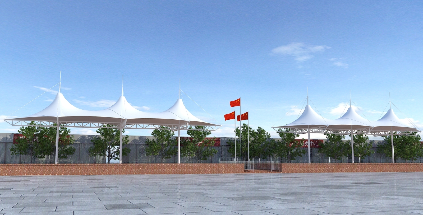 现代工业广场景观3D模型下载【ID:1174115299】