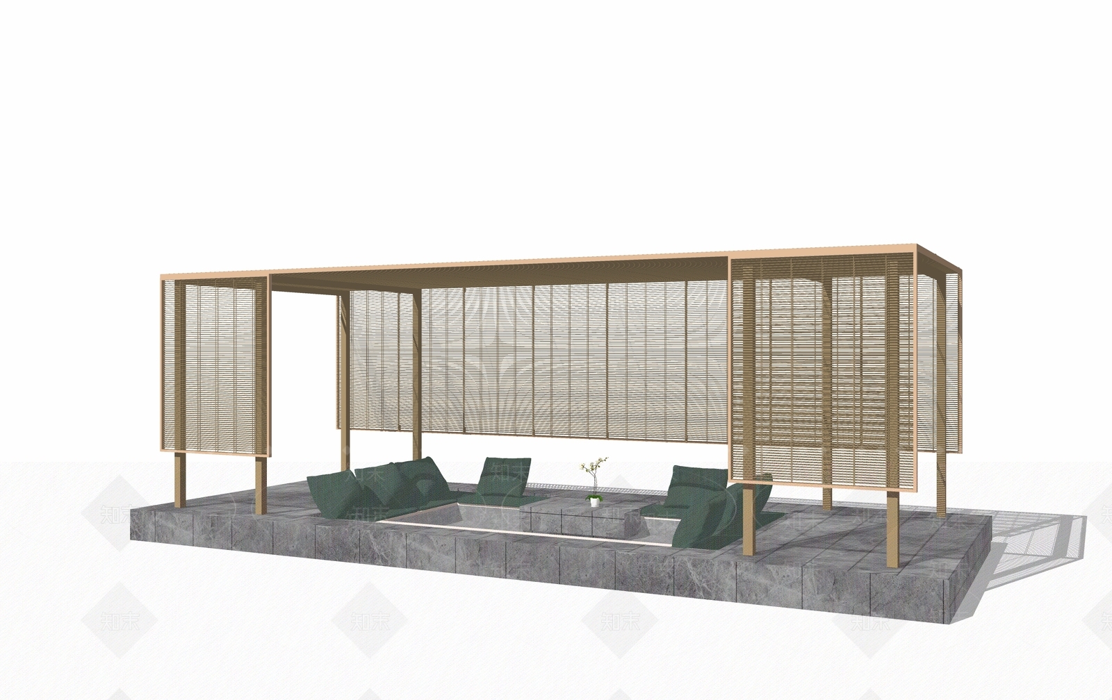 新中式卡座沙发3D模型下载【ID:1174119219】