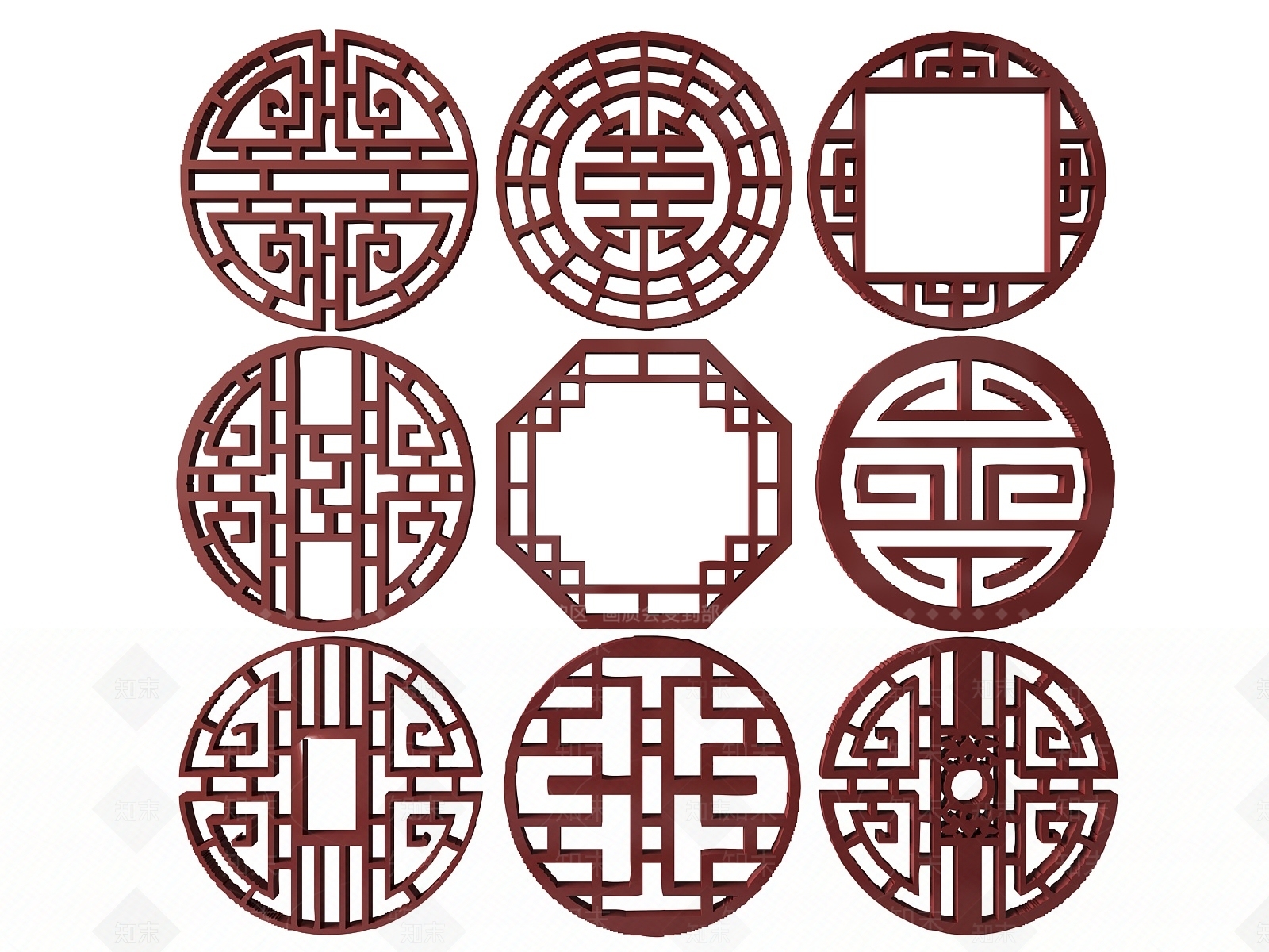 新中式雕花3D模型下载【ID:1174161873】