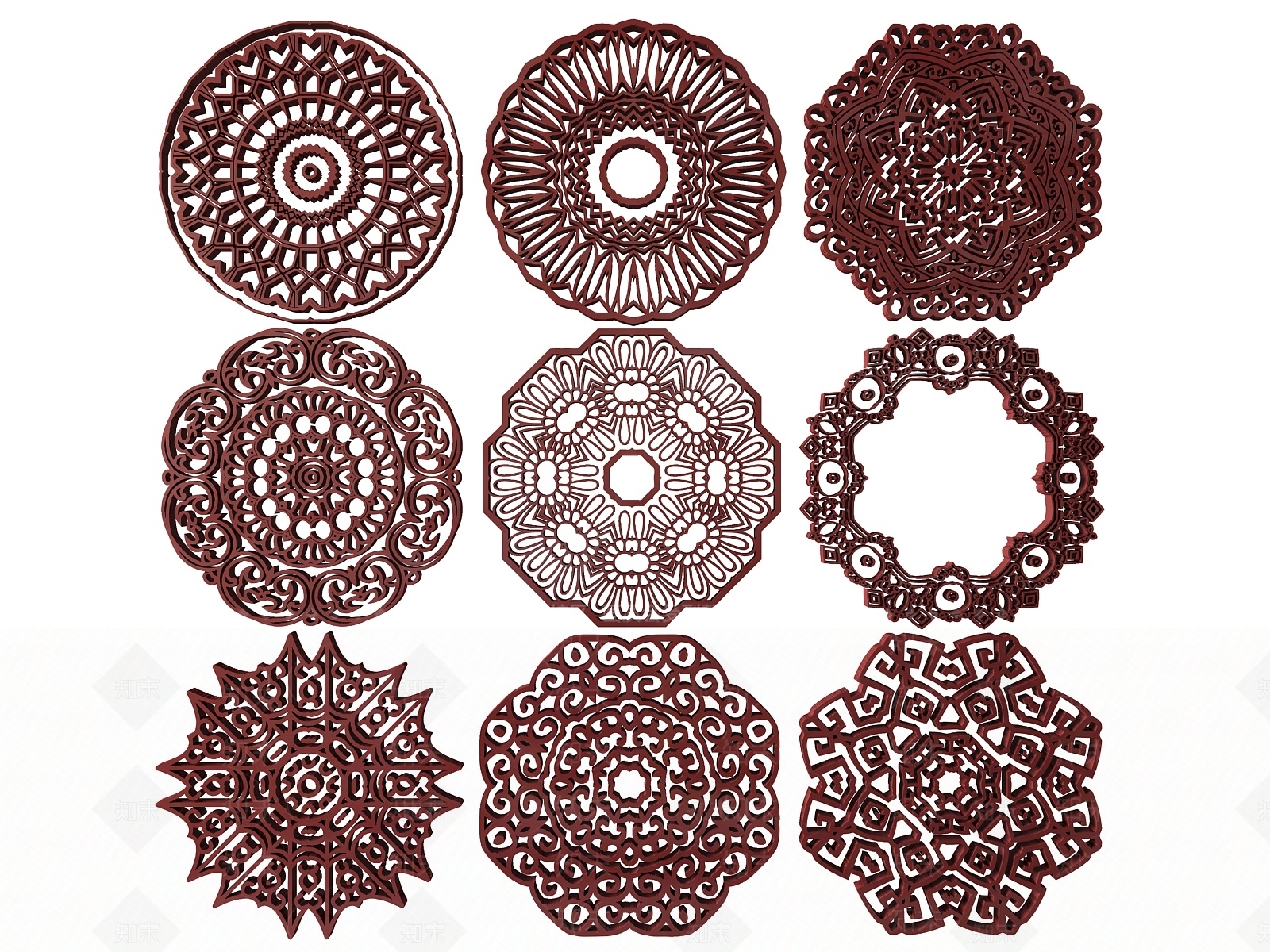 新中式雕花3D模型下载【ID:1174161747】