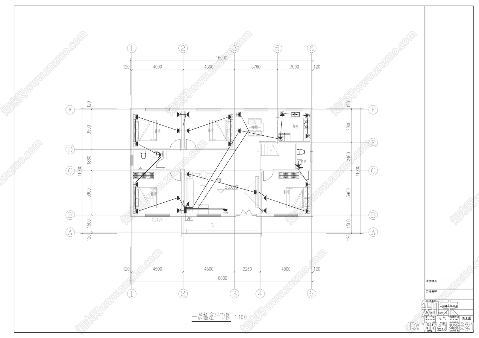 新中式别墅建筑cad施工图下载【ID:1174126821】