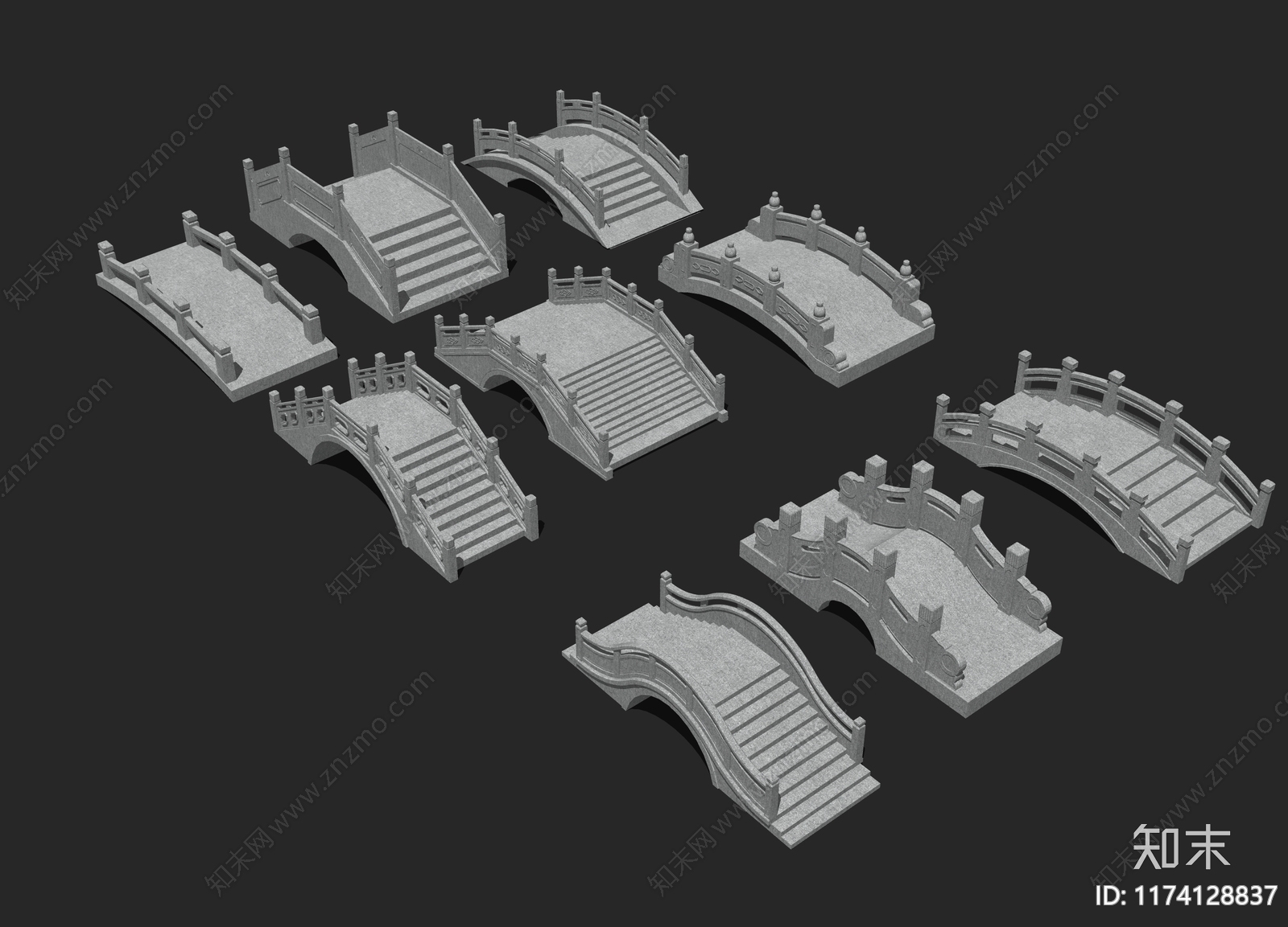 现代新中式景观桥SU模型下载【ID:1174128837】
