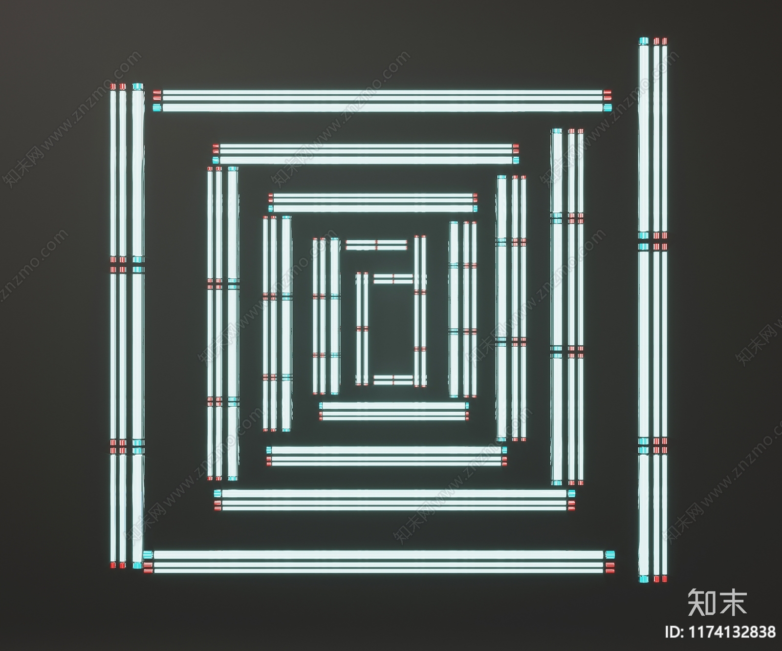 现代霓虹灯SU模型下载【ID:1174132838】