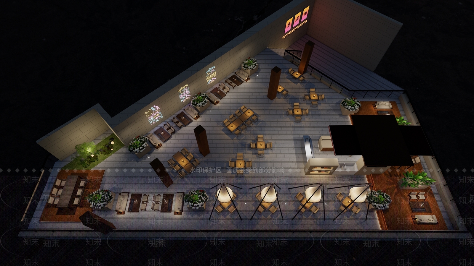 现代其他酒店空间SU模型下载【ID:1174136391】