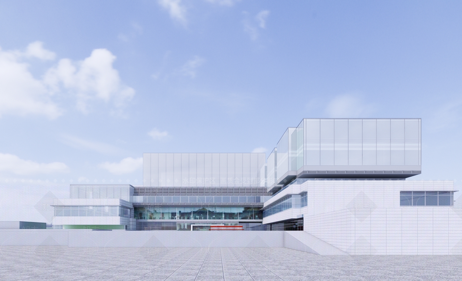 现代新中式商场建筑SU模型下载【ID:1174141847】